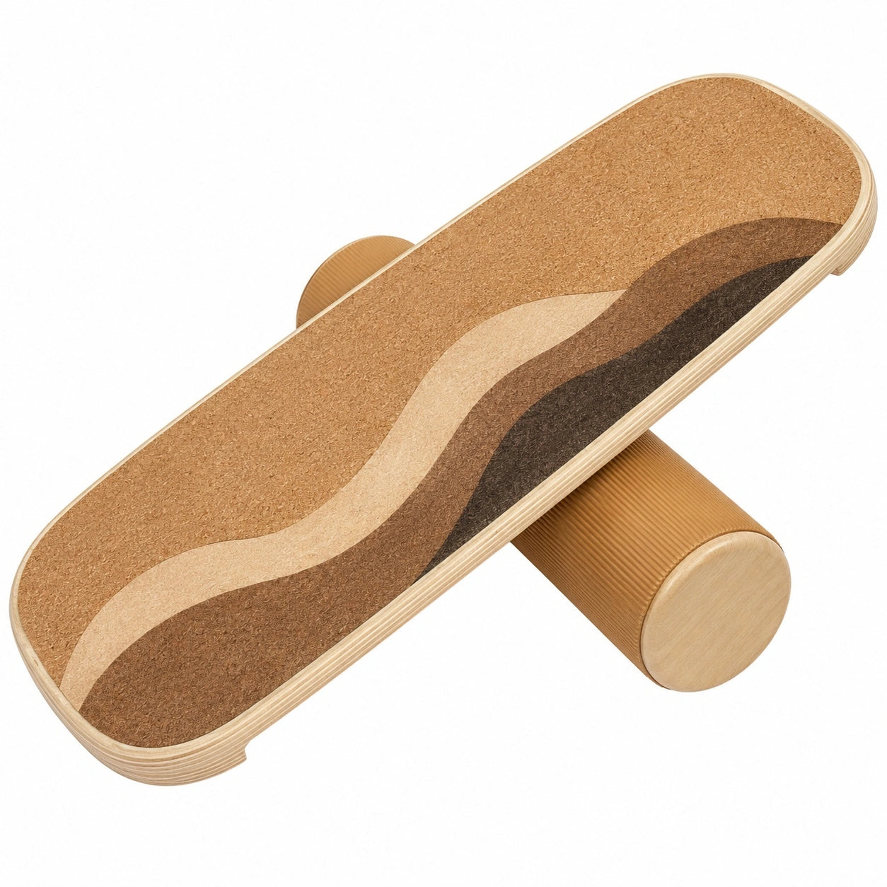 Holz Balance Board mit Korkoberfläche in Braun/Beige