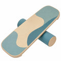 Balance Board aus Holz mit Rolle in Türkisblau