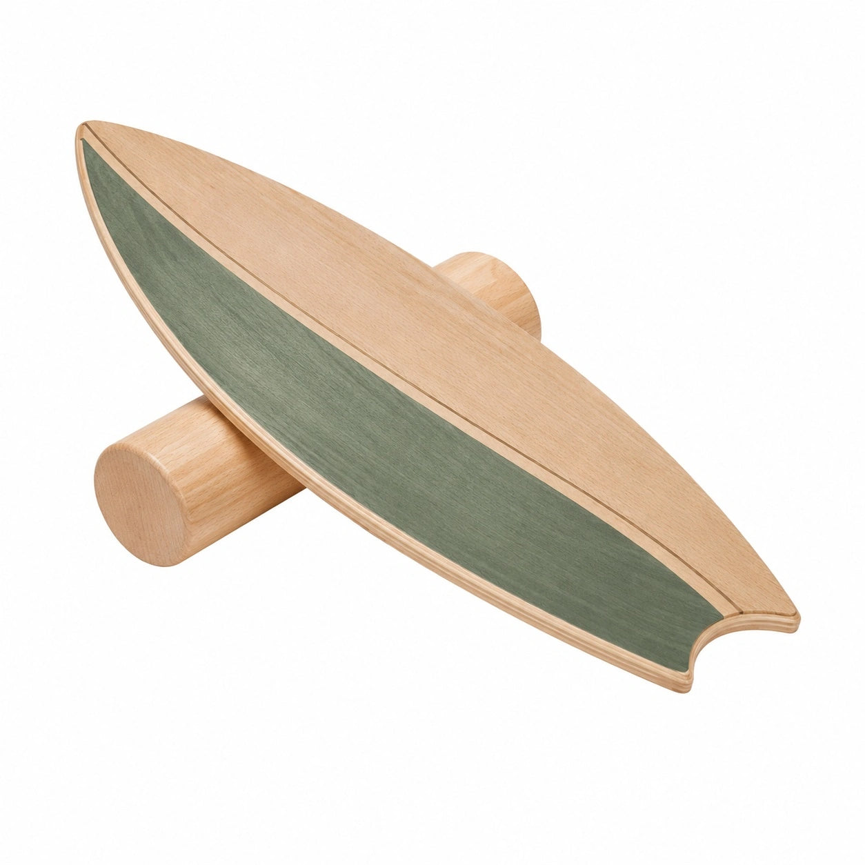 Holz Balance Board mit rutschfester Oberfläche - Grün