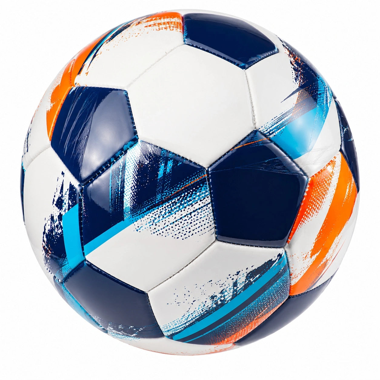Fußball Trainingsball Größe 5 Weiß/Blau/Orange