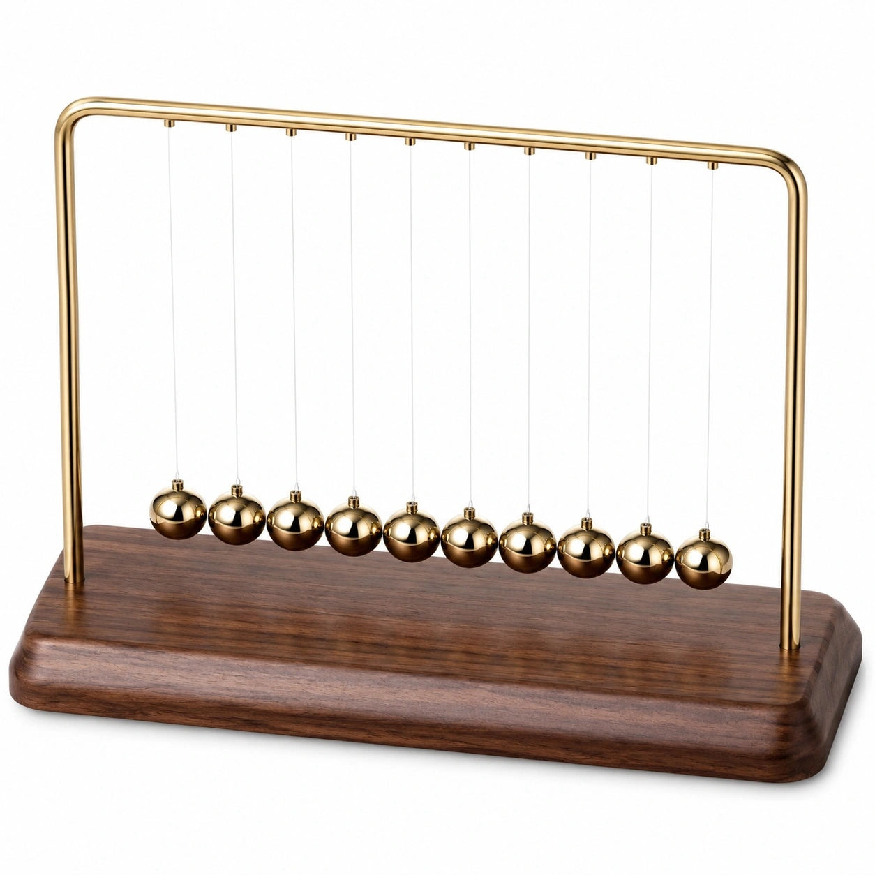 Newtons Pendel Dekoration Gold 9 Kugeln
