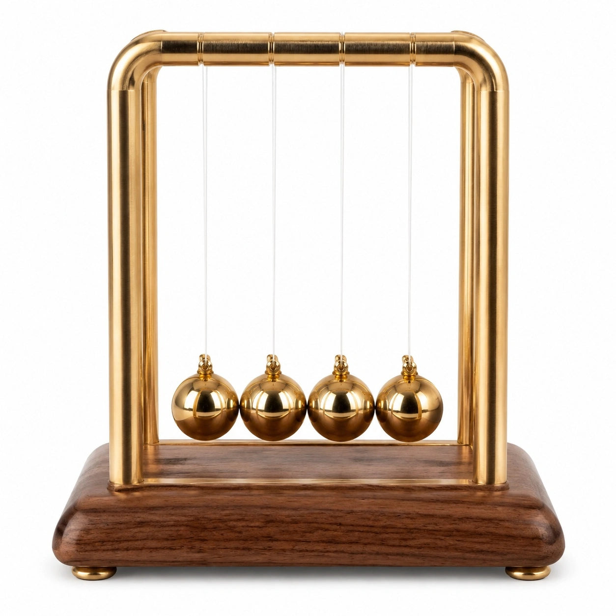 Goldenes Kinetisches Pendel mit Holzsockel