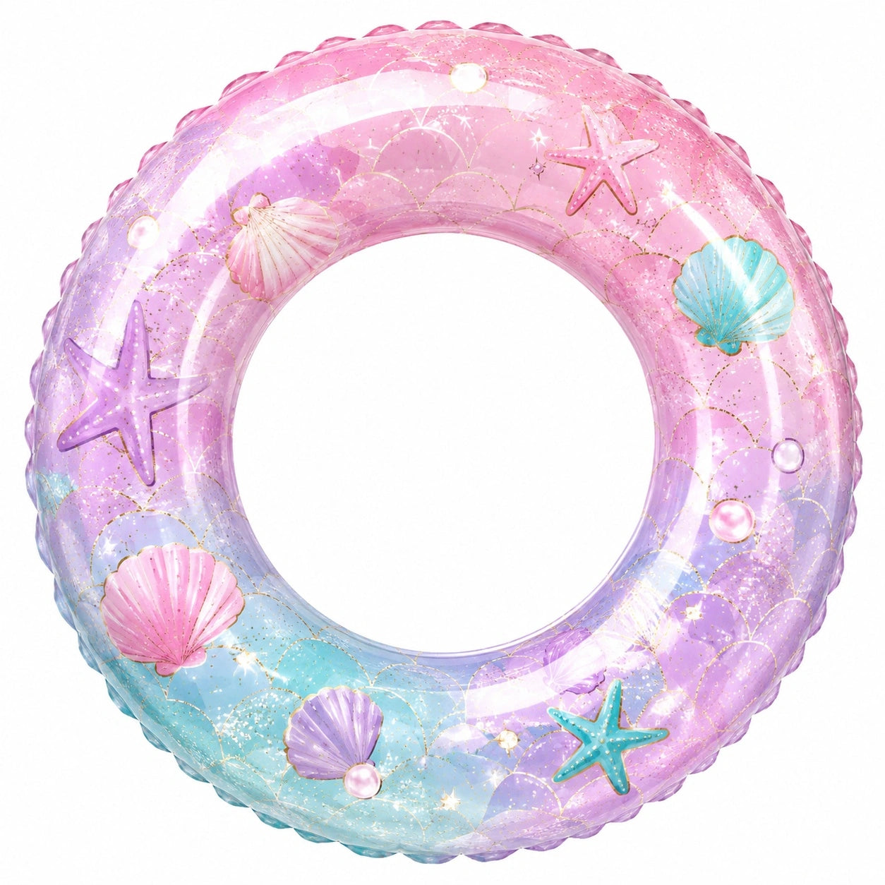 Kinder-Schwimmring Meerjungfrau-Design Rosa Blau Lila 90 cm